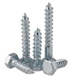 1/4"-10 x 2 3/4" Hex Lag Screw, Low Carbon, Zinc Plate,  1 ct